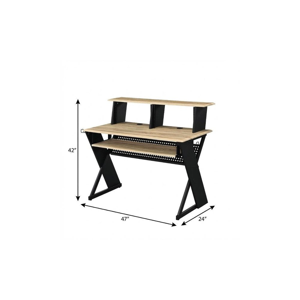 47" Natural and Black Music Desk