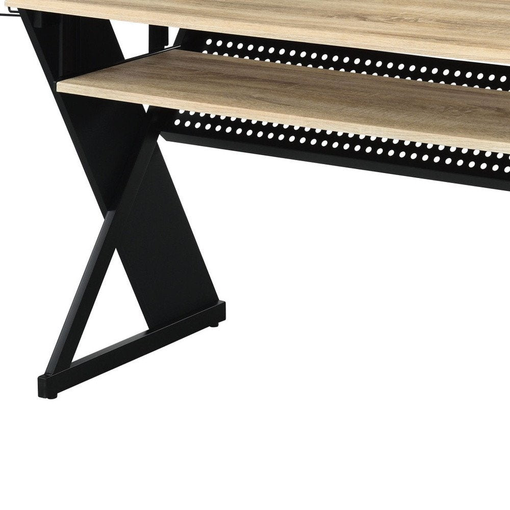 47" Natural and Black Music Desk