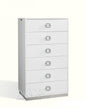 32" White Wood Six Drawer Dresser