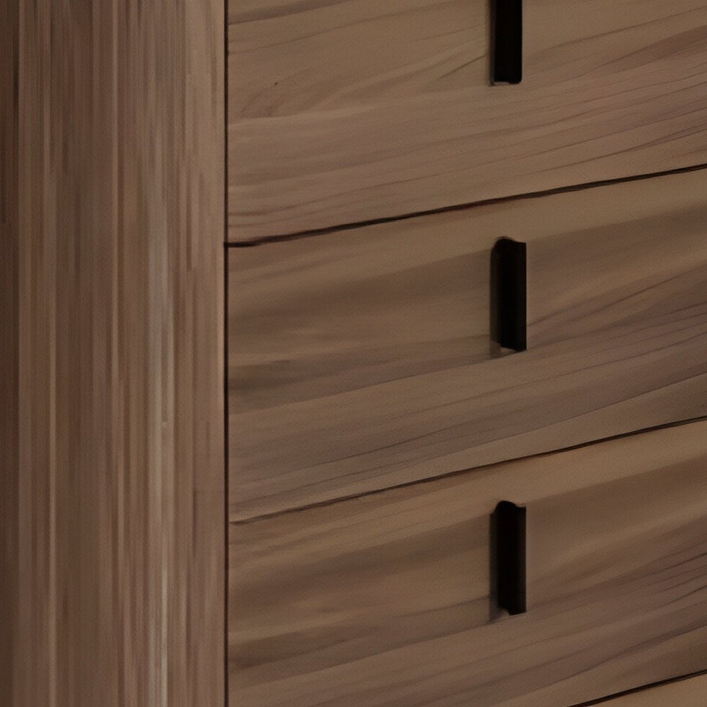 28" Brown Wood Five Drawer Dresser