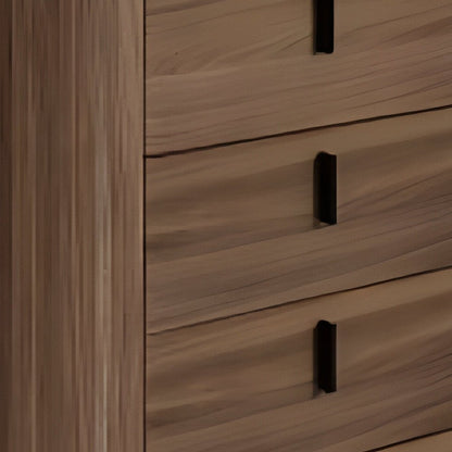 28" Brown Wood Five Drawer Dresser