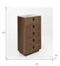 28" Black And White Wood Five Drawer Dresser