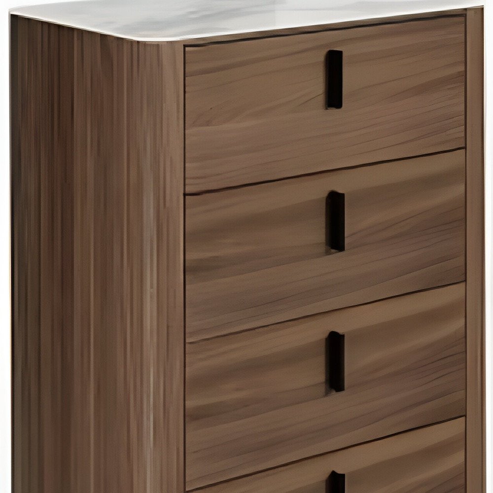 28" Brown Wood Five Drawer Dresser