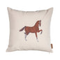 Set of Four 18" X 18" Beige Horse Polyester Zippered Pillow With Embroidery