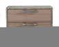 20" Brown And Gray Solid and Manufactured Wood Two Drawer Nightstand