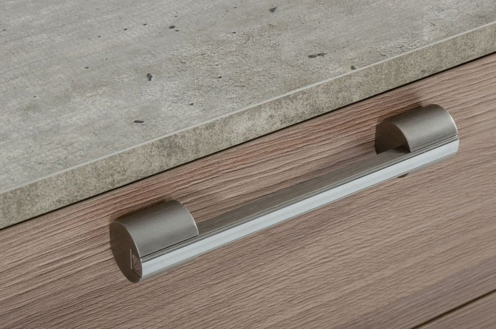 20" Brown And Gray Solid and Manufactured Wood Two Drawer Nightstand