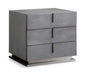 22" Gray Solid and Manufactured Wood Three Drawer Nightstand