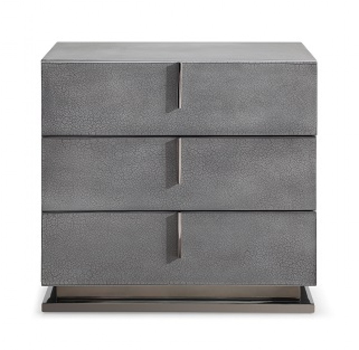 22" Gray Crackle Finish Three Drawer Nightstand