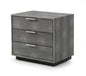 22" Gray Solid and Manufactured Wood Shagreen Three Drawer Nightstand
