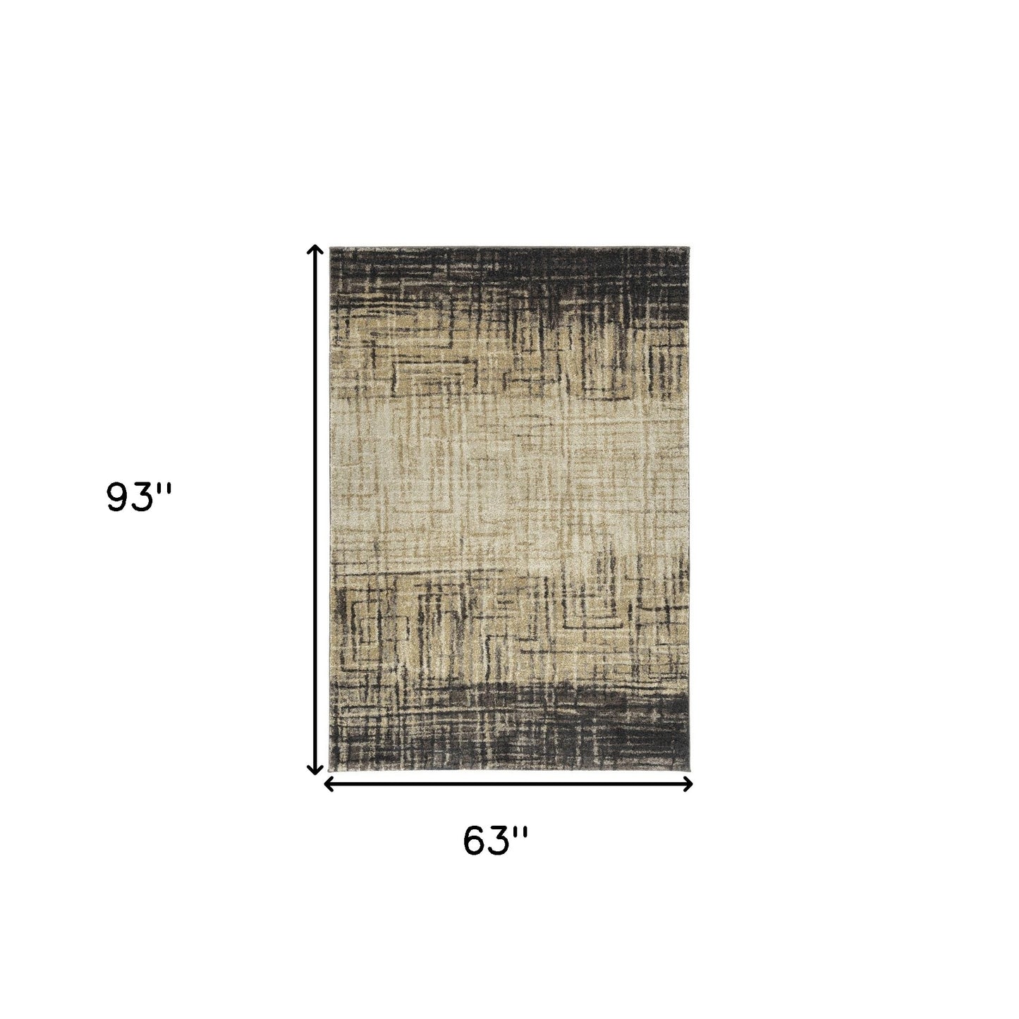 5' X 8' Brown Abstract Ombre Area Rug