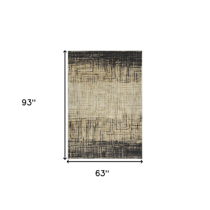 5' X 8' Brown Abstract Ombre Area Rug