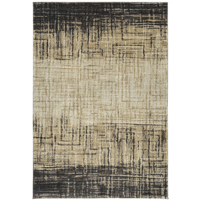 5' X 8' Brown Abstract Ombre Area Rug