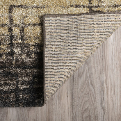 5' X 8' Brown Abstract Ombre Area Rug