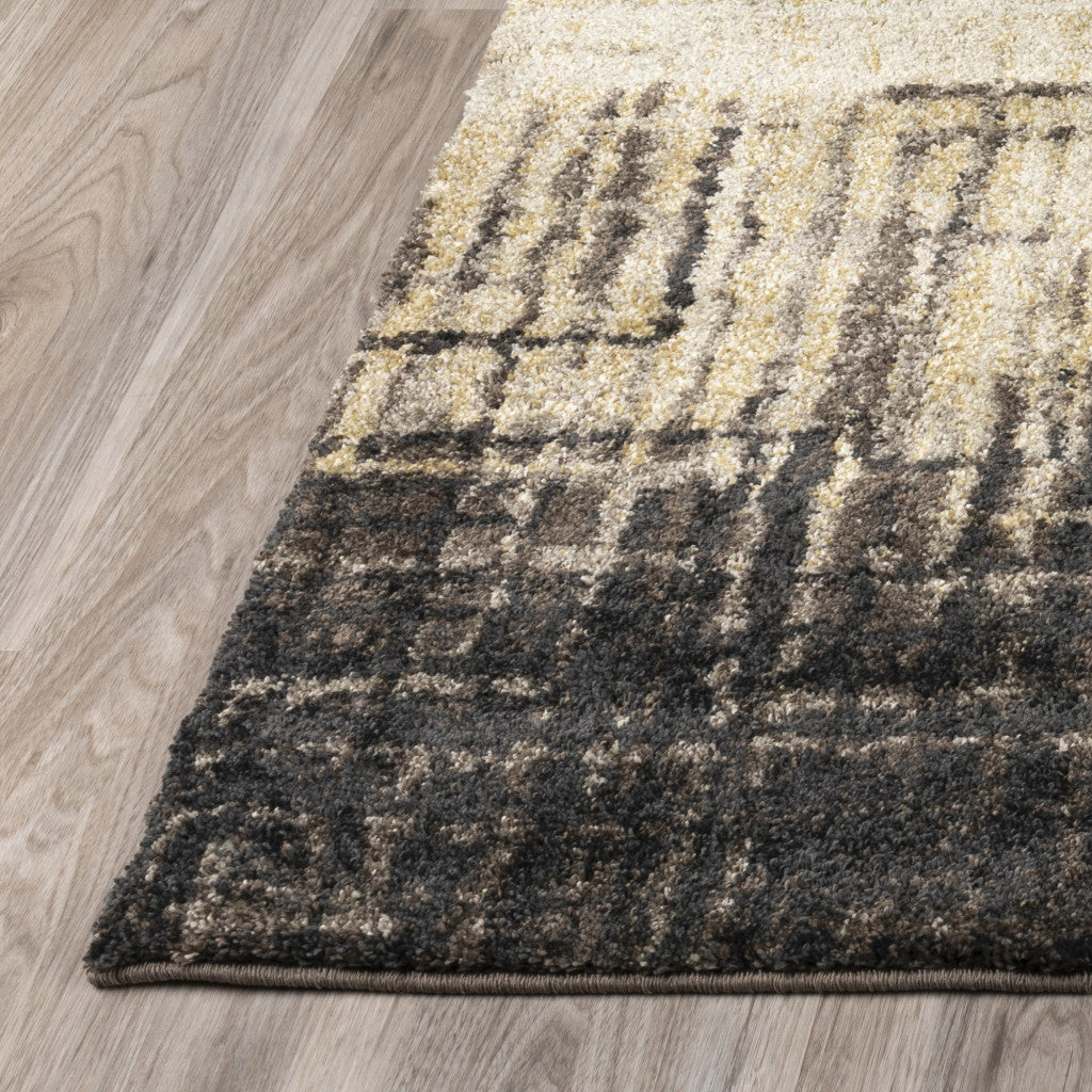 5' X 8' Brown Abstract Ombre Area Rug