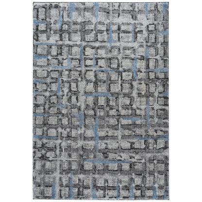 3' X 5' Grey Geometric Area Rug