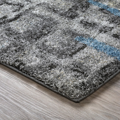 3' X 5' Grey Geometric Area Rug