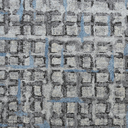 3' X 5' Grey Geometric Area Rug