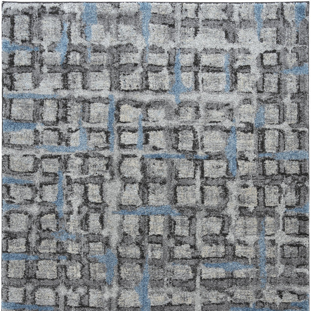 3' X 5' Grey Geometric Area Rug