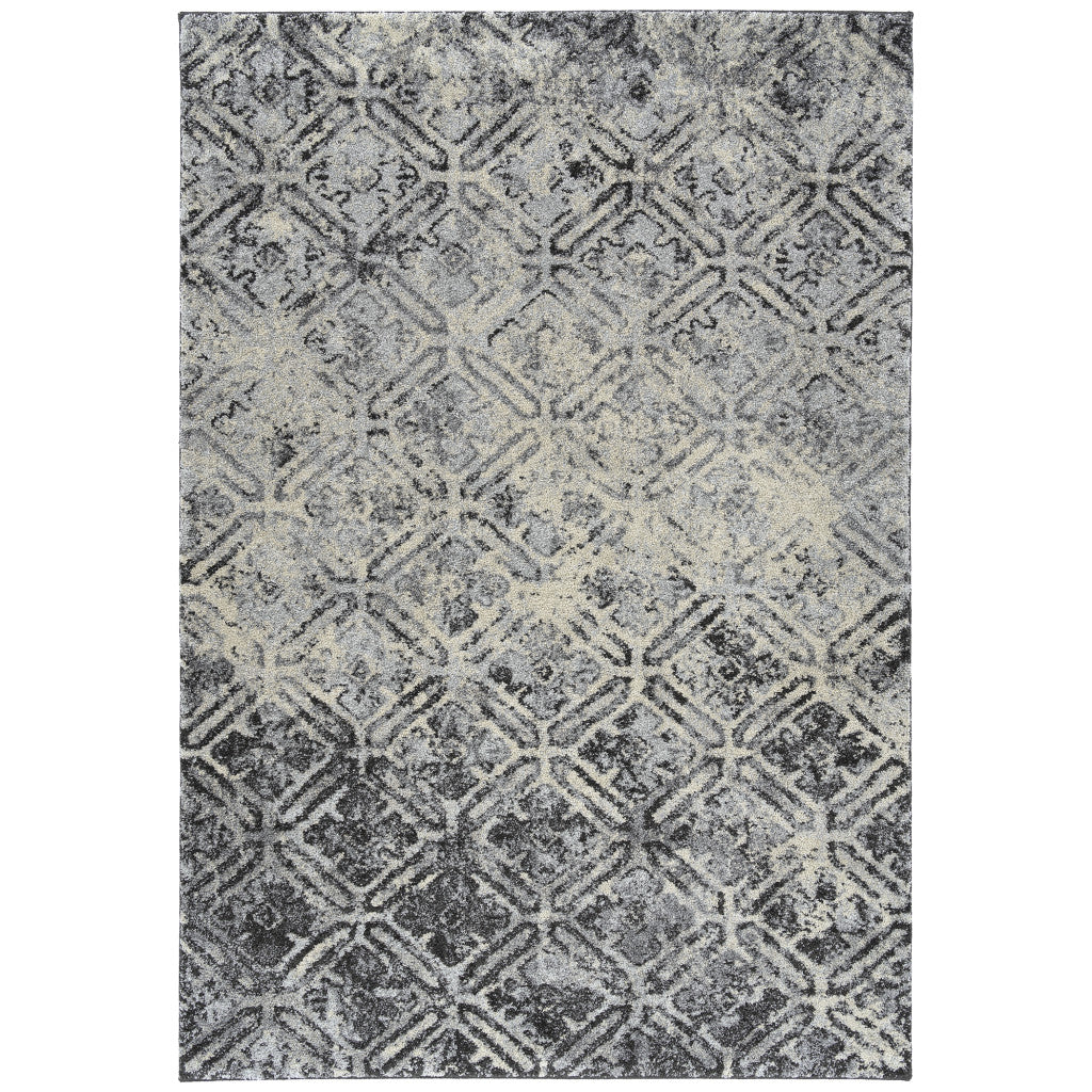 3' X 5' Grey Diamond Area Rug