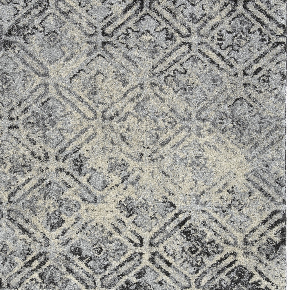 3' X 5' Grey Diamond Area Rug