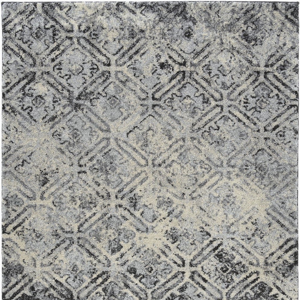 3' X 5' Grey Diamond Area Rug