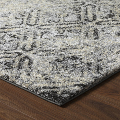 5' X 8' Grey Diamond Area Rug