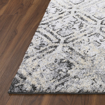 5' X 8' Grey Diamond Area Rug