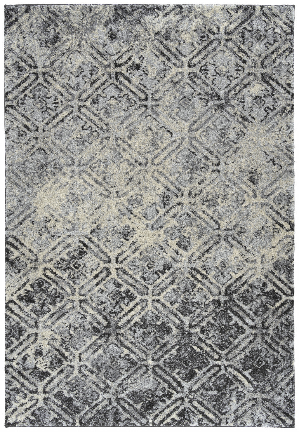 5' X 8' Grey Diamond Area Rug