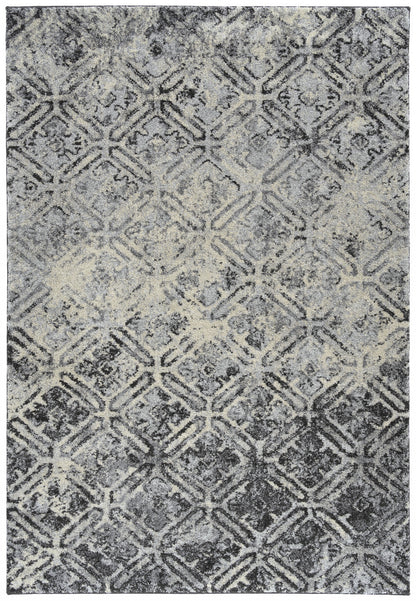 5' X 8' Grey Diamond Area Rug