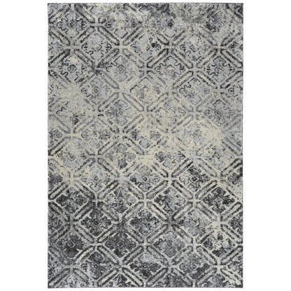 5' X 8' Grey Diamond Area Rug