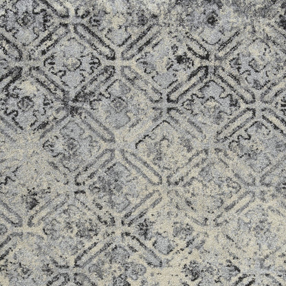 8' X 11' Grey Diamond Area Rug