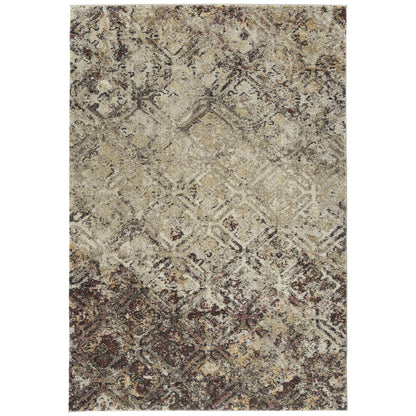 3' X 5' Brown Diamond Area Rug