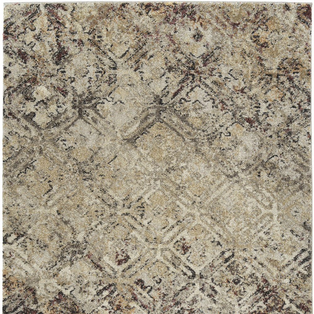 3' X 5' Brown Diamond Area Rug