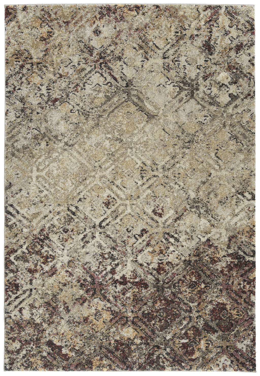 3' X 5' Brown Diamond Area Rug