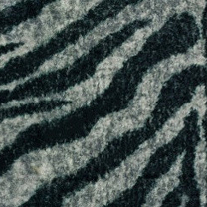 2' X 8' Black and Gray Zebra Print Shag Handmade Non Skid Runner Rug