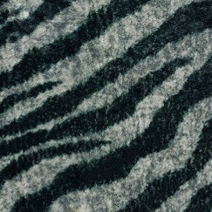 2' X 8' Black and Gray Zebra Print Shag Handmade Non Skid Runner Rug