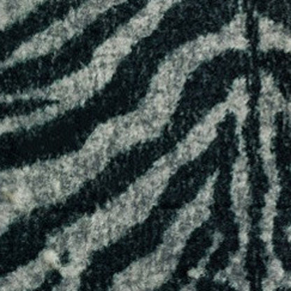 3' X 5' Black and Gray Zebra Print Shag Handmade Non Skid Area Rug