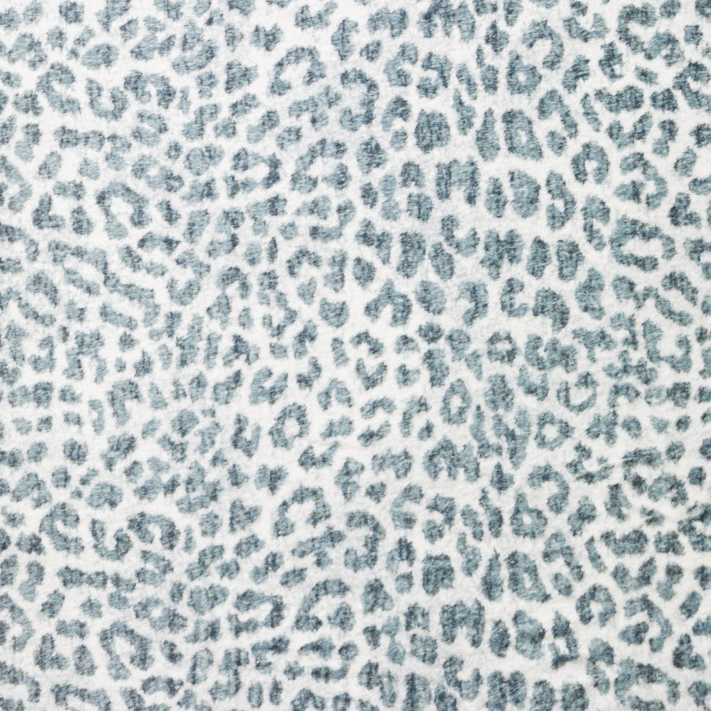 2' X 3' Grey Leopard Print Shag Handmade Non Skid Area Rug