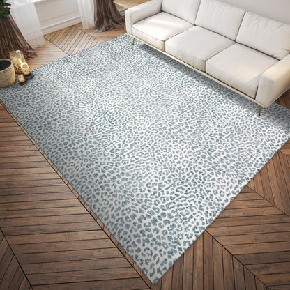 5' X 8' Grey Leopard Print Shag Handmade Non Skid Area Rug