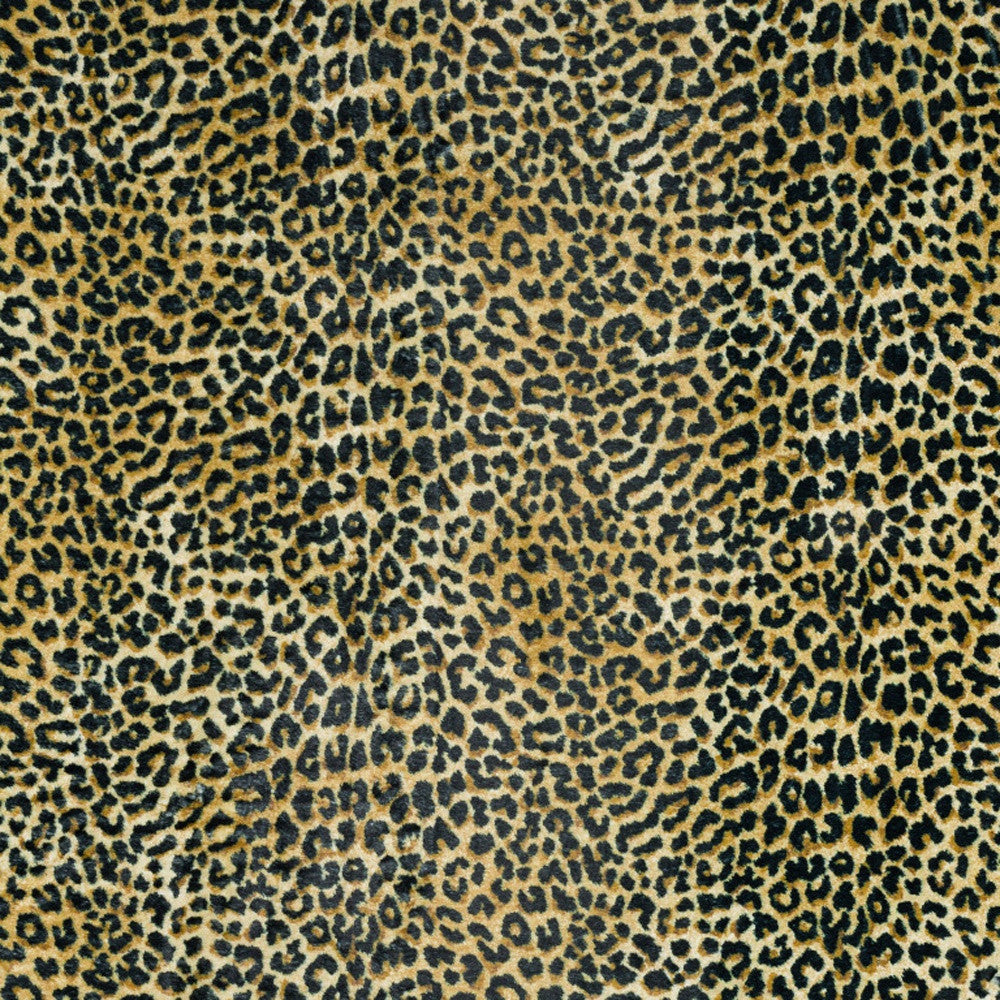 2' X 8' Black and Gold Leopard Print Shag Handmade Non Skid Runner Rug