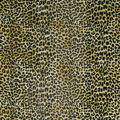 2' X 8' Black and Gold Leopard Print Shag Handmade Non Skid Runner Rug