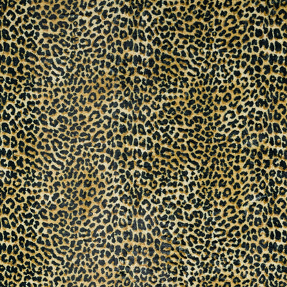 3' X 5' Black and Gold Leopard Print Shag Handmade Non Skid Area Rug