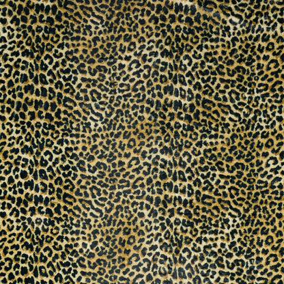 5' X 8' Black and Gold Leopard Print Shag Handmade Non Skid Area Rug