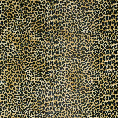 8' X 10' Black and Gold Leopard Print Shag Handmade Non Skid Area Rug