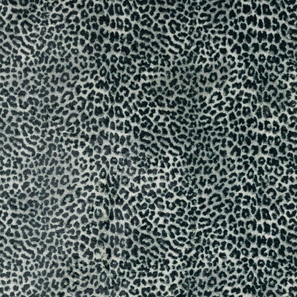 2' X 3' Black and Gray Leopard Print Shag Handmade Non Skid Area Rug