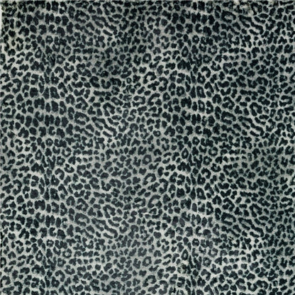 5' X 8' Black and Gray Leopard Print Shag Handmade Non Skid Area Rug