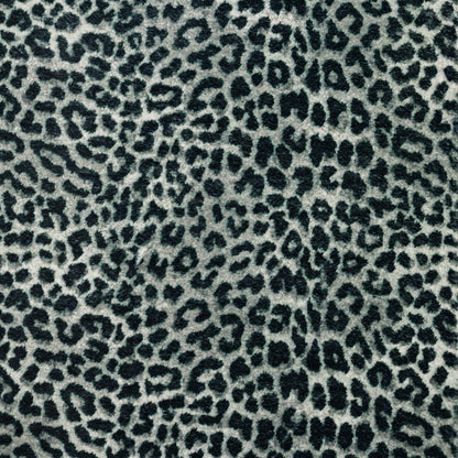 8' X 10' Black and Gray Leopard Print Shag Handmade Non Skid Area Rug