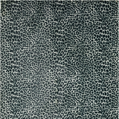 8' X 10' Black and Gray Leopard Print Shag Handmade Non Skid Area Rug