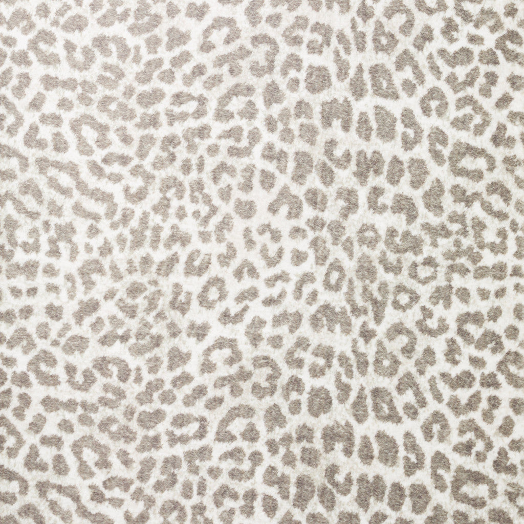 2' X 3' Beige and Cream Leopard Print Shag Handmade Non Skid Area Rug