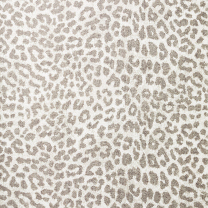 2' X 3' Beige and Cream Leopard Print Shag Handmade Non Skid Area Rug